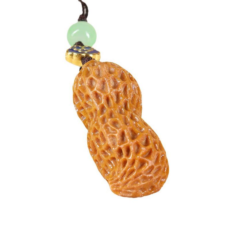 Sandalwood Peanut Phone and Car Keychain Pendant – Creative Gift for Men and Women