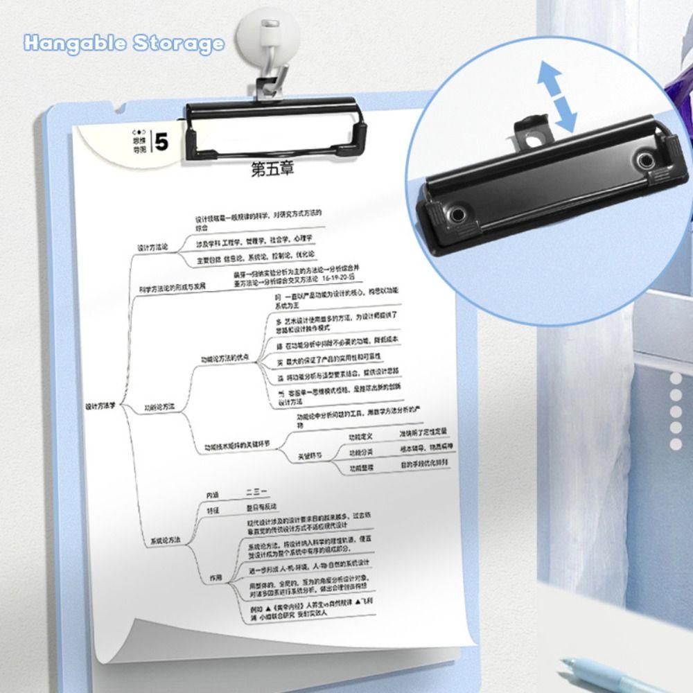 Simple Plastic A4 File Folder Thickened Hangable Storage Writing Pad Writing Splint Office School