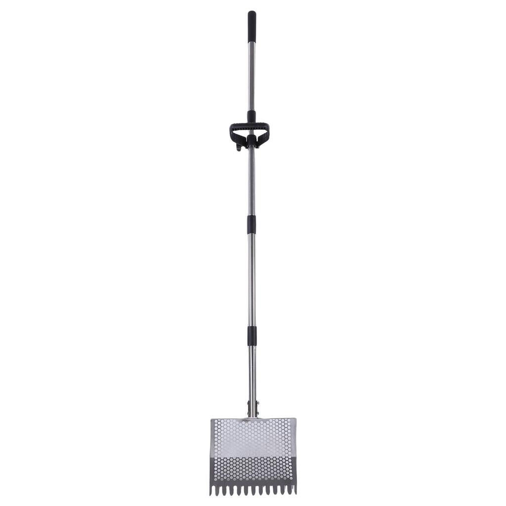 Chicken Poop Scooper Rake Stainless Steel Adjustable Chicken Litter Shovel for Chicken Coop Beach Cattle Shed