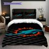 Miami Dolphins Spirit Three-piece set(1 * duvet cover + 2 * pillowcase, without core)Duvet cover and pillowcase Soft and comfortable