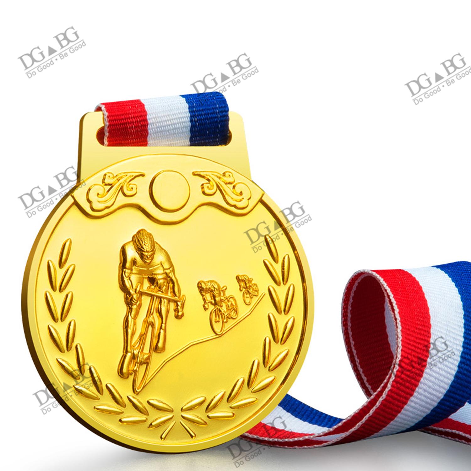 Custom Logo Engravable Cycle Racing Medals with Ribbon – Outdoor Sports Event Prizes & Souvenirs for Riders