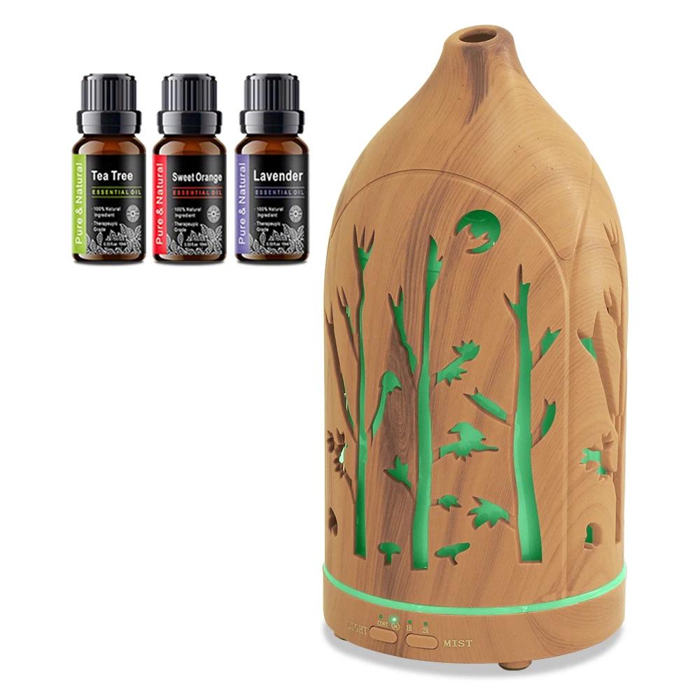 Аромадиффузор с 7 светодиодными цветами, автоотключением и 3 эфирными маслами 200ml