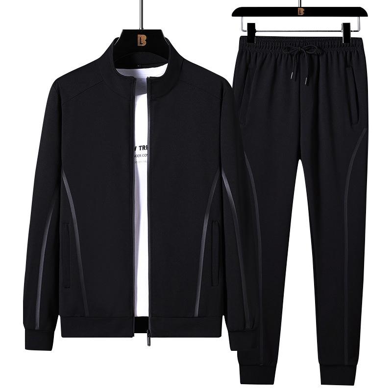 Men's Stand-Up Collar Sports Suit - Casual Loose Two-Piece Set for Running & Fitness
