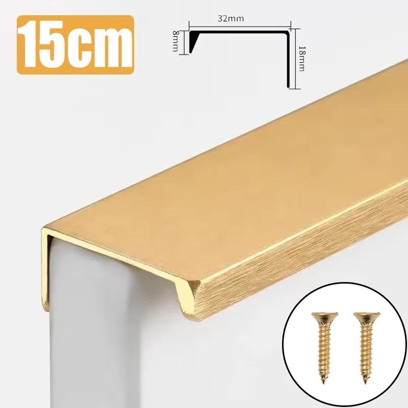 Hidden Cabinet Pulls Drawer Knobs with Screw Long Furniture Handles Aluminum Alloy Kitchen Closet Cupboard Door Handle Hardware