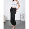 Women's Western Asymmetrical Long Skirt Vintage Boho Metal Ring Ruched Flowy Coquette Skirts