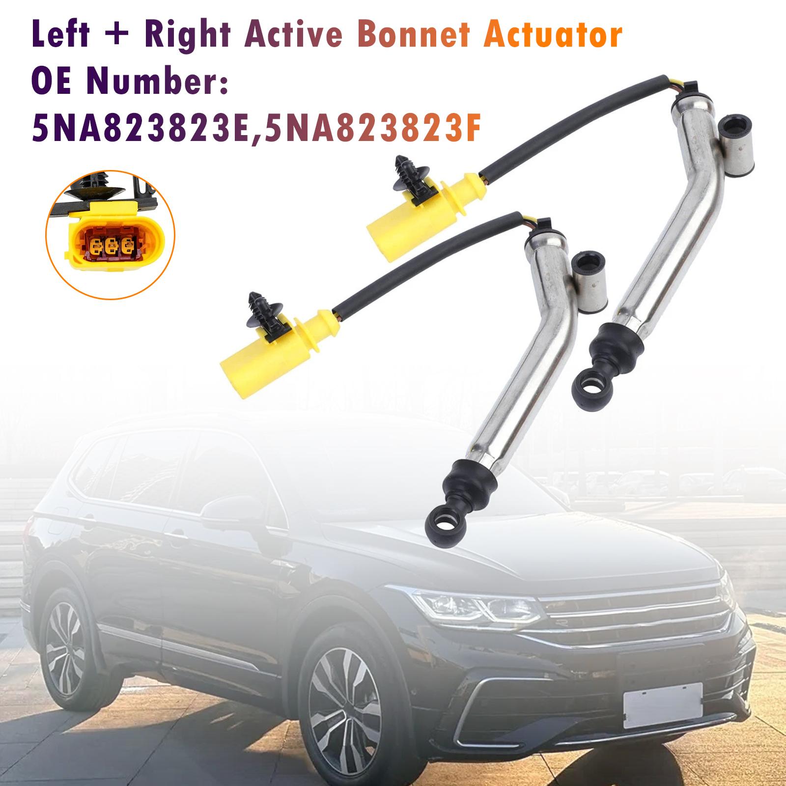2X Active Bonnet Actuator 5NA823823E For VW Tiguan AD1, AX1 2.0 TSI 1.4 TSI