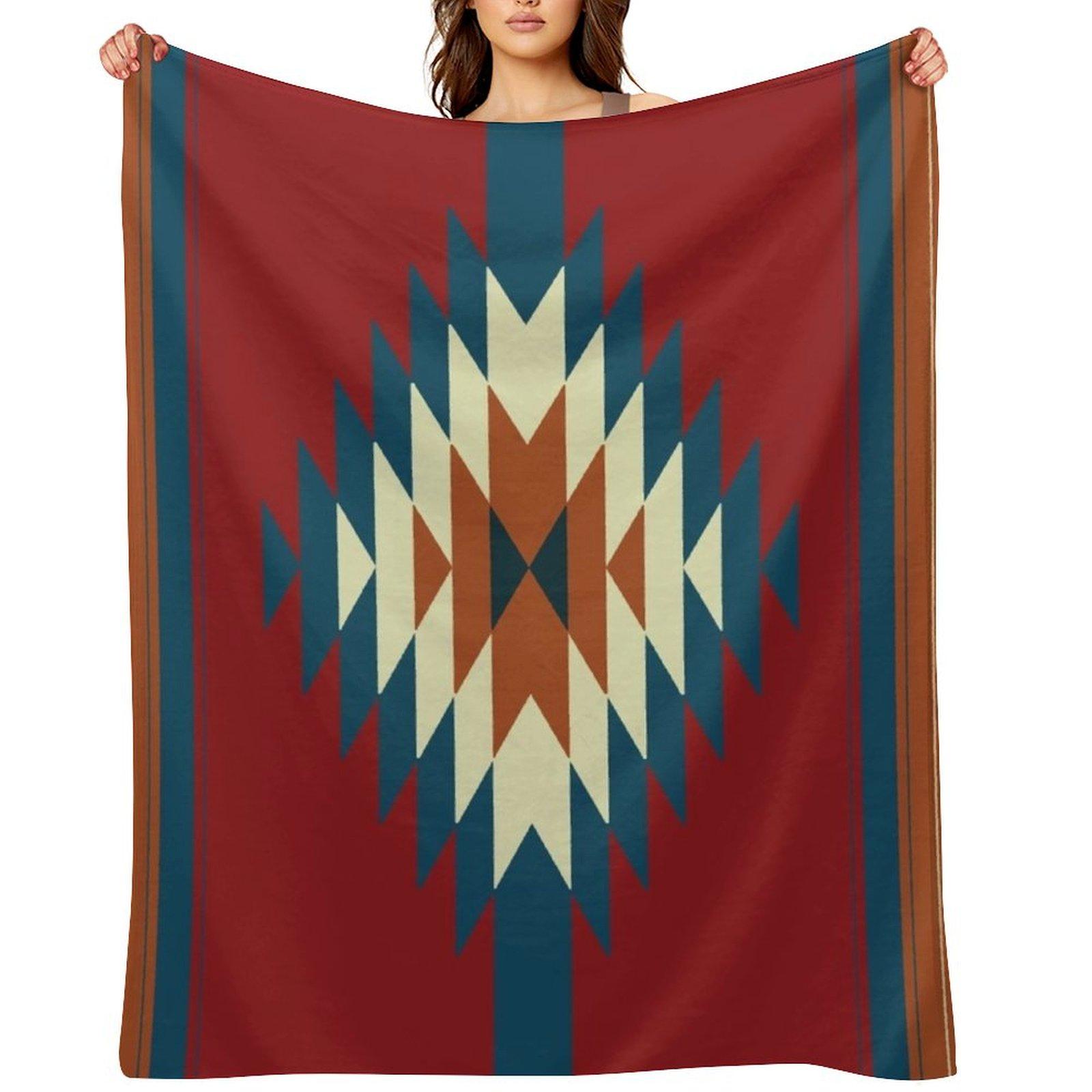 Southwestern Red Throw Blanket Single Baby christmas gifts Designers Blankets 30x40in