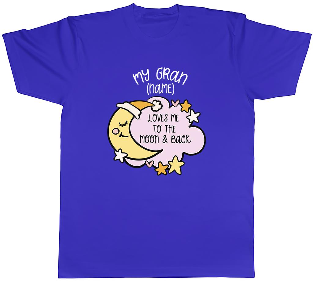 Personalised My Gran Loves me to the Moon Pink Unisexs TShirt Tee Gift Top