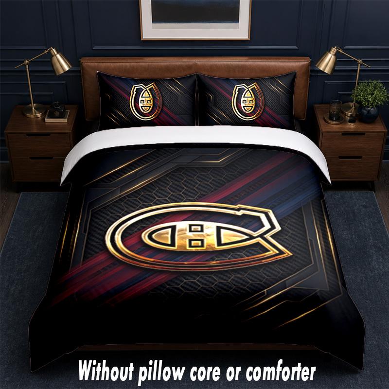 Montreal Canadiens Design Bed Bedding Set 1 Duvet Cover + 2 Pillowcases Soft Breathable Household Bed Linens