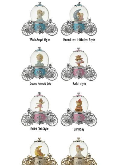 Dreamy Snowfall Rotating Pumpkin Carriage Crystal Ball Music Box – Children's Birthday Gift
