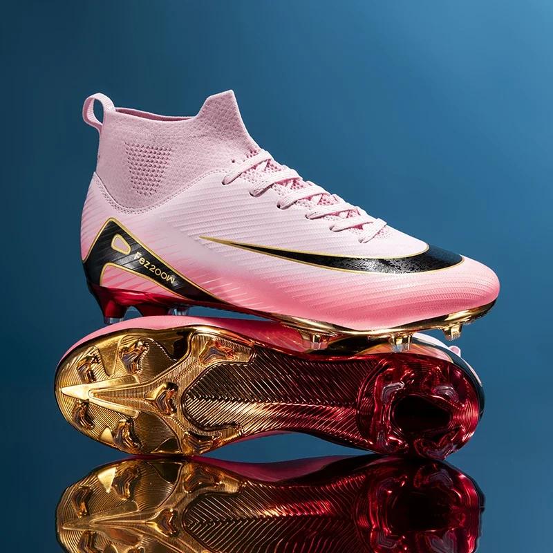 

Men Football Boots Professional Sport Non-Slip Outdoor Long Spikes Soccer Shoes Ultralight Cleats Comfortable Grass Adult Cleats 33