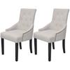 Dining Chairs, 2 Pcs., Cream Gray, Fabric