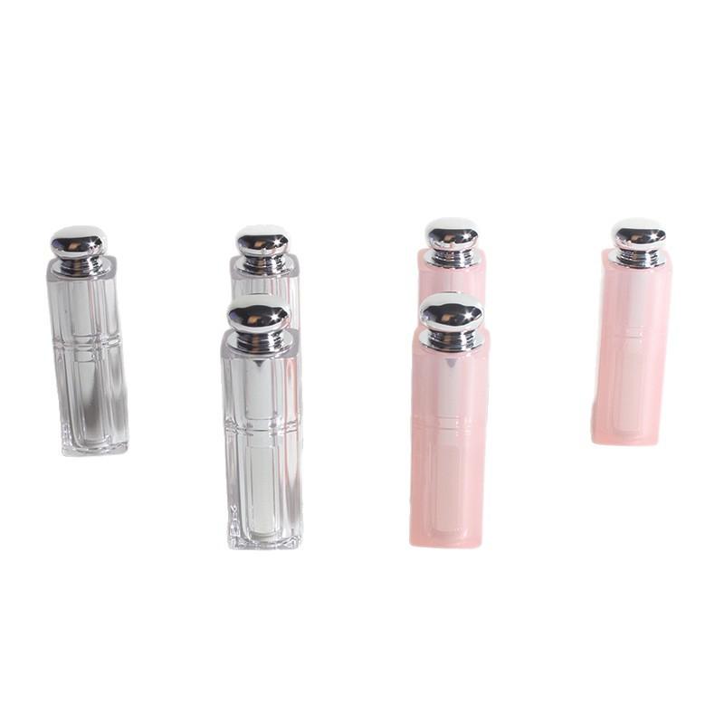 2.5g Mini Empty Lipstick Tube, Transparent Silver Powder Lip Balm Container, Cosmetic Packaging for DIY Lip Gloss