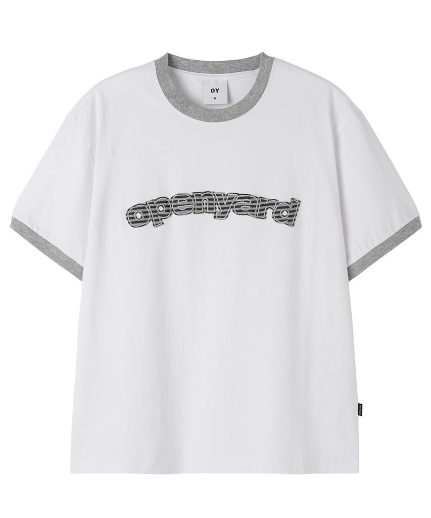 Opeunyadeu(Owai) Opyd Stripe Patch Ringer Tee - White
