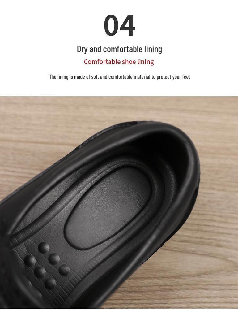Men's Summer Waterproof Non-Slip EVA Chef Shoes - Lightweight, Thick-Soled Casual Kitchen Footwear