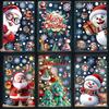 Christmas Festive PVC Static Glass Stickers Snowman Santa Tree–No Glue, Reusable Xmas Decor for Home, Party & Store Windows