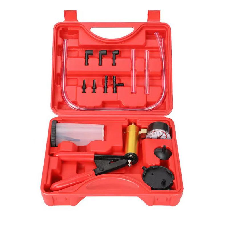 

2 в 1 ручной вакуумный насос для слива тормозной жидкости, комплект для проверки вакуумного пистолета, портативный прочный вакуумный манометр