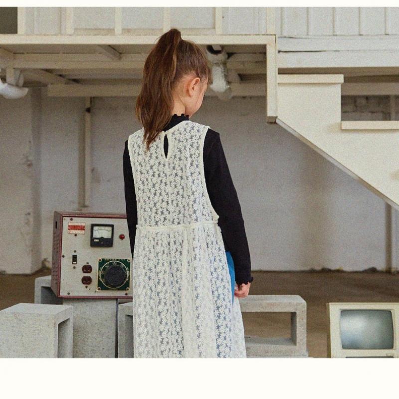  Olivan  Flower Point Dress  White 