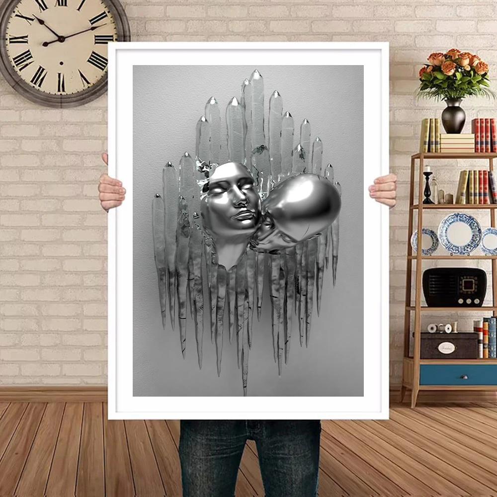 

Абстрактная металлическая фигура статуя искусство холст живопись романтический постер и принты настенные картины современная гостиная домашний декор БЕЗ рамы 20x30cm