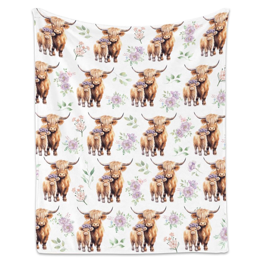 Highland Cow Blanket Soft Flannel Blanket Animal Print Sofa Blanket Print Blanket
