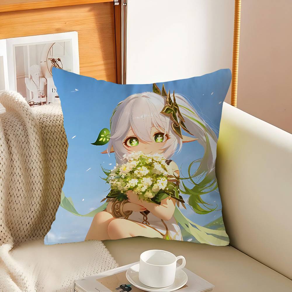 

Anime Nahida Pillowcase Toon Gift Cushion Cover Bedroom Home Sofa Chair Seat Decor Pillow Case 16x16Inch