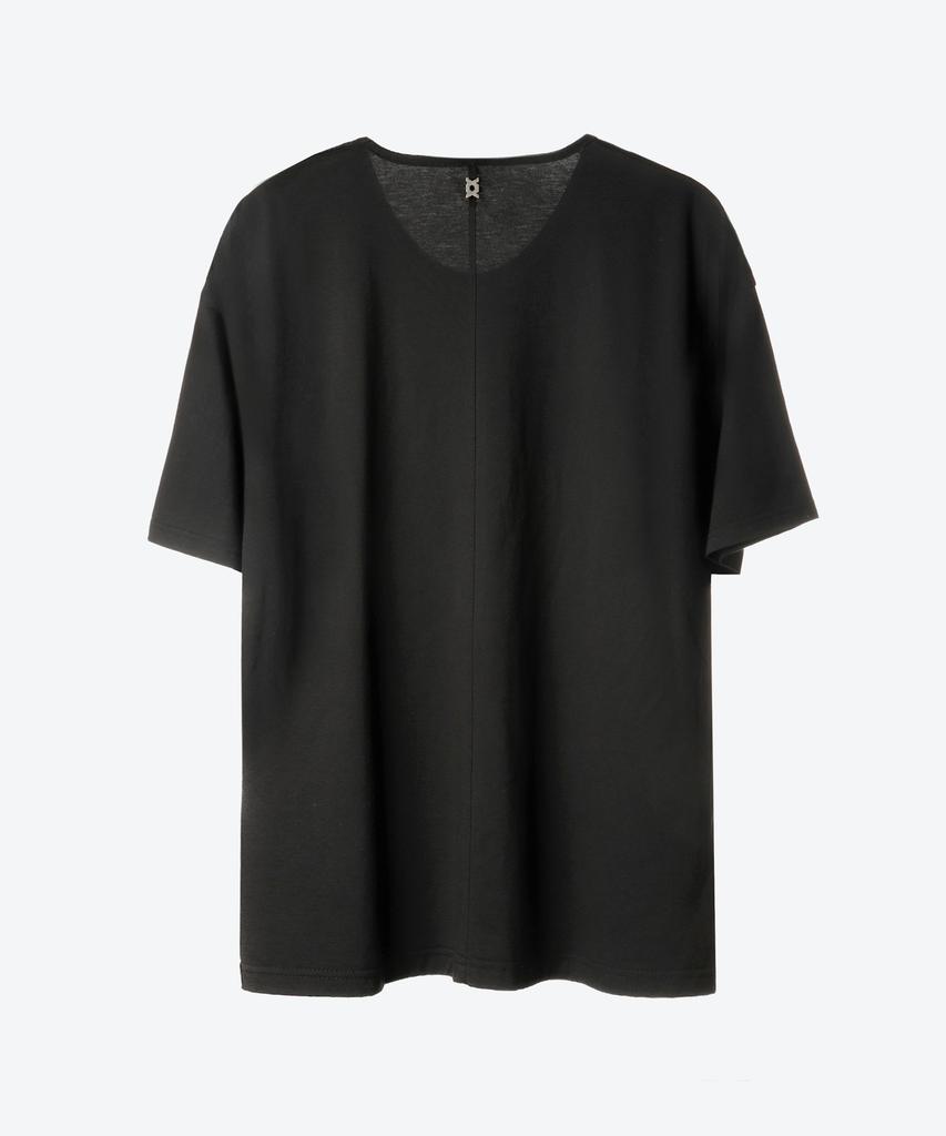 UNTAGE Tencel Logo Oversized T-Shirt [Black(Unisex)]_Utt-St34