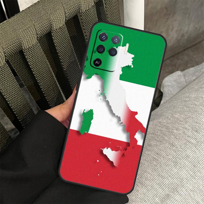 Italy Flag Case For Oppo A58 A18 A38 A78 A98 A17 A77 A80 A40 A60 A16 A76 A96 A74 A94 A54 A15 A57S Cover