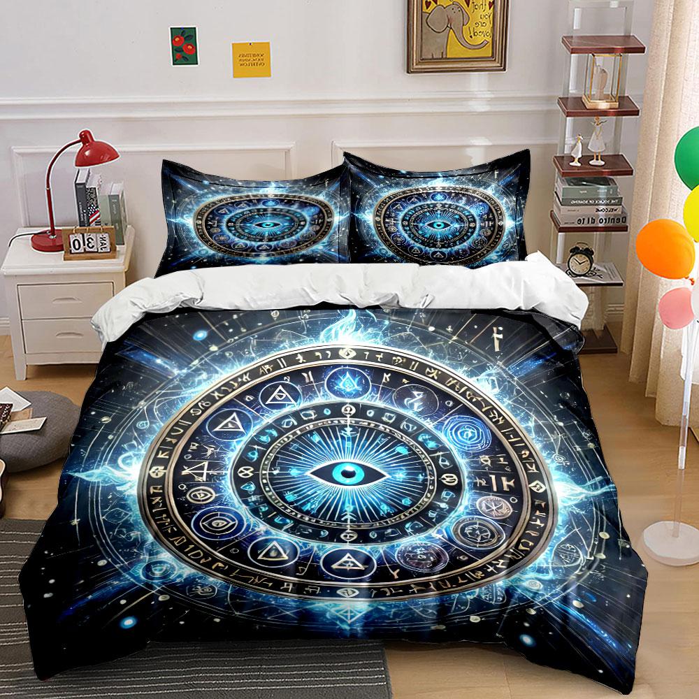 Spiritual Symbol Decor Set Bedding Set With 1 Duvet Cover 2 Pillowcases Single Double King Queen, Gift