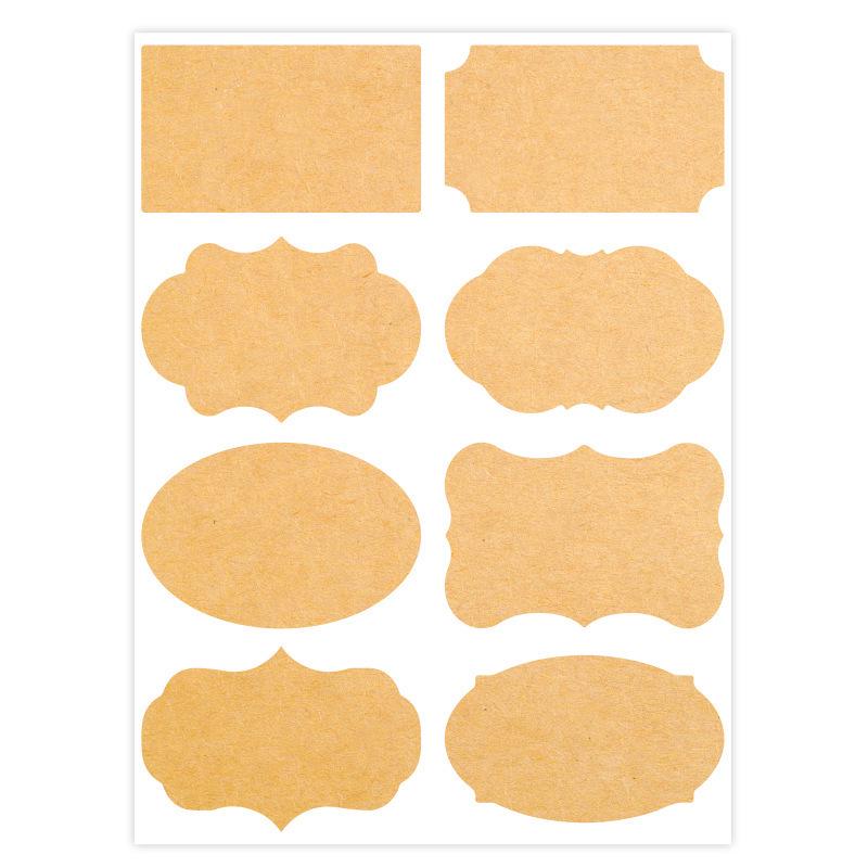 Kraft Paper Border Stickers: 80-Pack Blank Adhesive, Handwritten Storage Labels in Stock