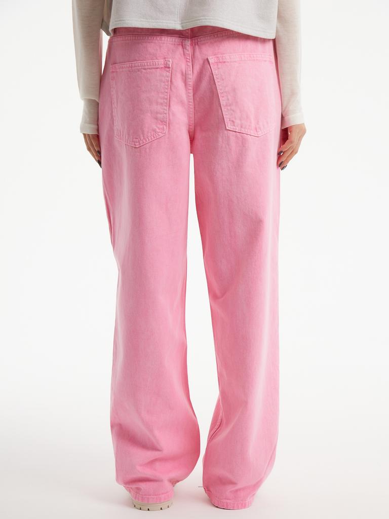 UNKNOWN PLANET Up-382 Wide Pigment Pants Pink