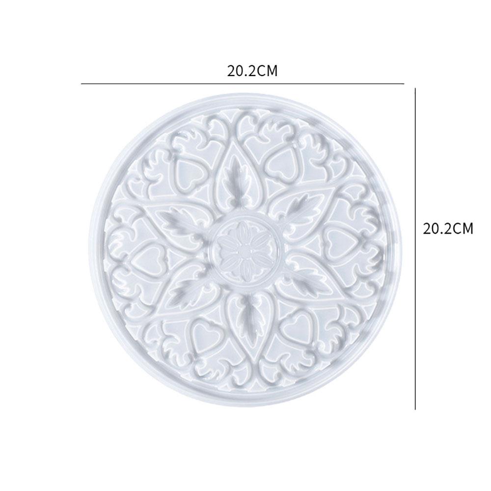 1PC DIY Round Epoxy Resin Mold Hollow Out Coaster Mandala Flower Tray Cup Mat Silicone Mould DIY Home Decor Making
