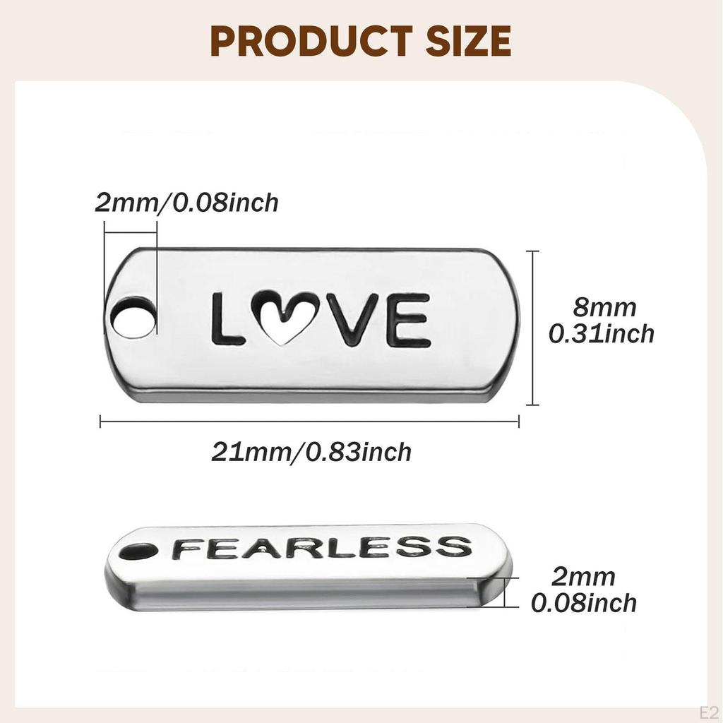 20x Inspiration Word Charms Pendants Engraved Motivational Zinc Alloy Stylish Jewelry Making