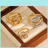 Summer Style Stainless Steel Jewelry With Geometric Pattern And Gold Finish For Women