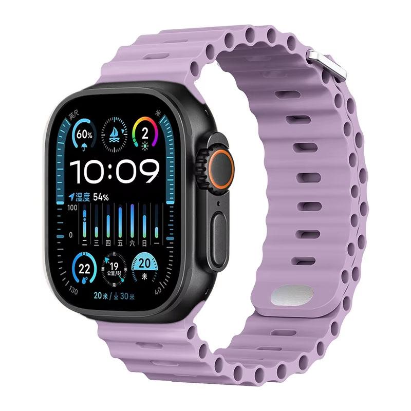 Silicone Ocean Strap For Apple Watch Band Ultra 3/2 49mm 46mm 45mm 42mm 44mm 41mm Sports Bracelet iWatch 11 10 9 8 7 6 5 SE band