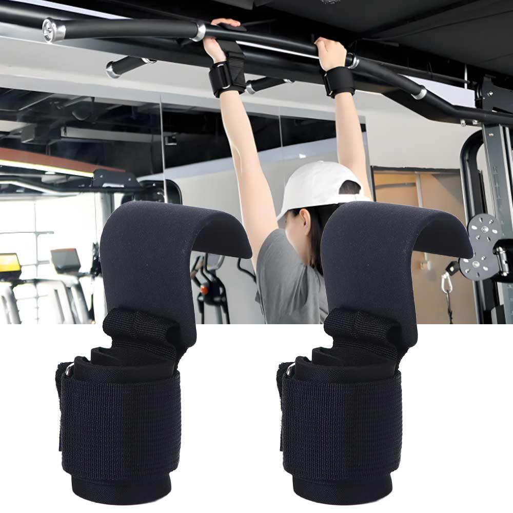1 PC/Pair Non-Slip Weight Lifting Grip Hook Pull-up Steel Hook Grips Strap  Gym
