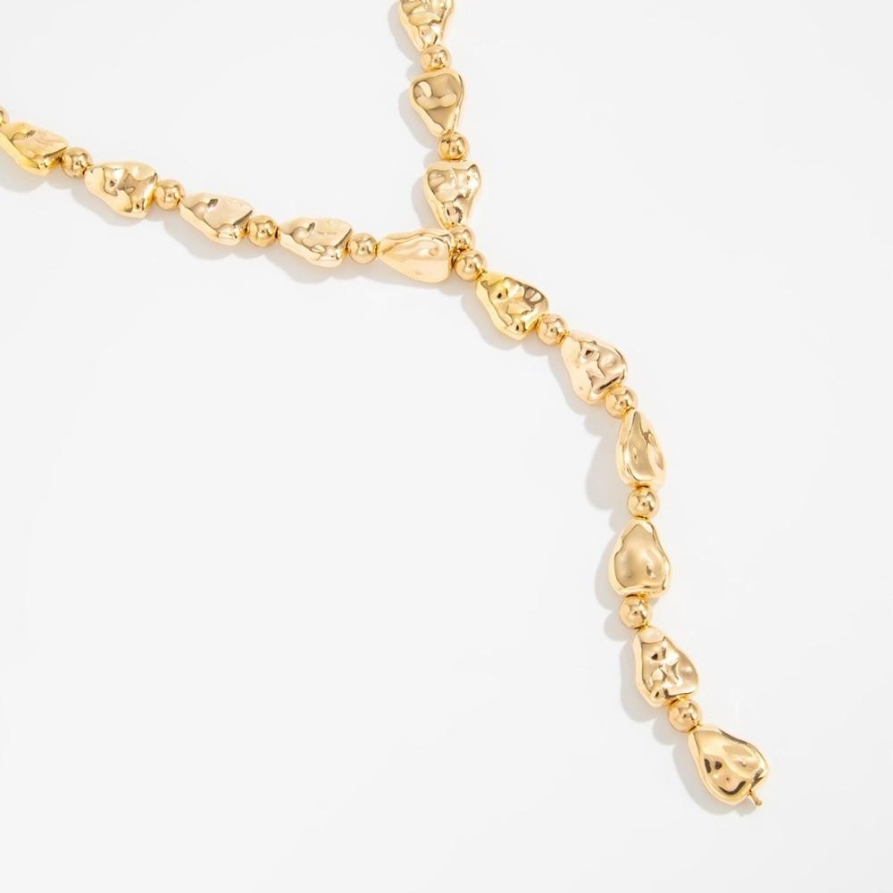 Vintage Irregular Necklace Adjustable Gold/Silver Choker Necklace Imitation Metal Tassels Design Pendant Necklace