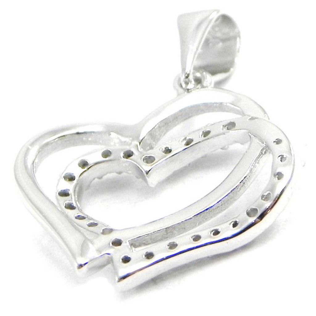Les Trésors De Lily [I3605] - Silver Pendant 'Love Divine' White