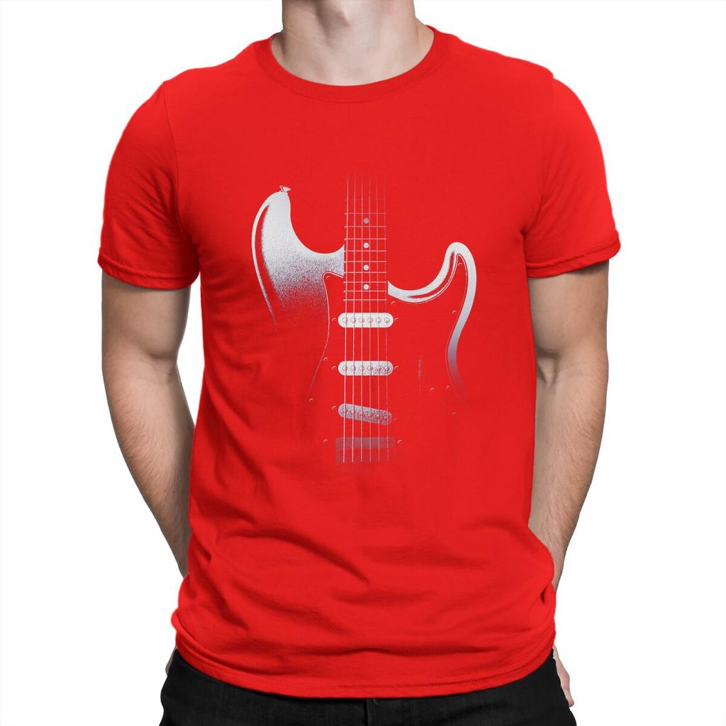 Guitar In Darkness Classic  TShirts for Unisex Bass Guitar Rock Music Casual Pure Cotton Tees Crewneck T Shirt Graphic Clothing