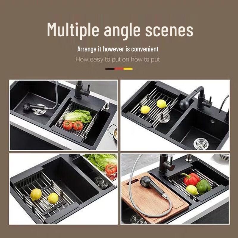 304 Stainless Steel Retractable Kitchen Sink Drain Basket