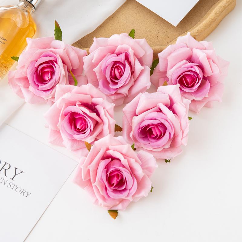 100pz 10cm Fiori Artificiali all'Ingrosso per Scrapbooking Natale Decorazioni per la Casa Matrimonio Giardino Arco di Rose Testa di Seta Finta Scatola di Caramelle