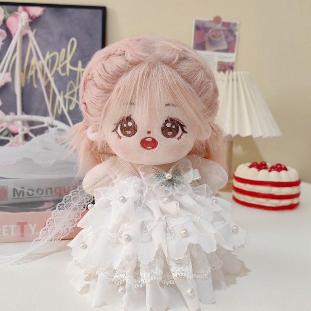 Wedding Dress 20cm Cotton Doll Clothes 20cm Doll Flower Dress  DIY Keychain Pendant