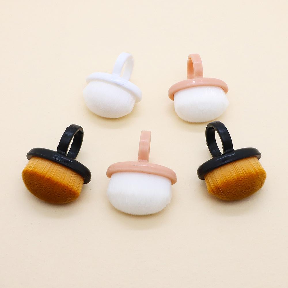 Ring-Style Fine Bristle Nail Art Dust Brush - Mini Makeup Tool