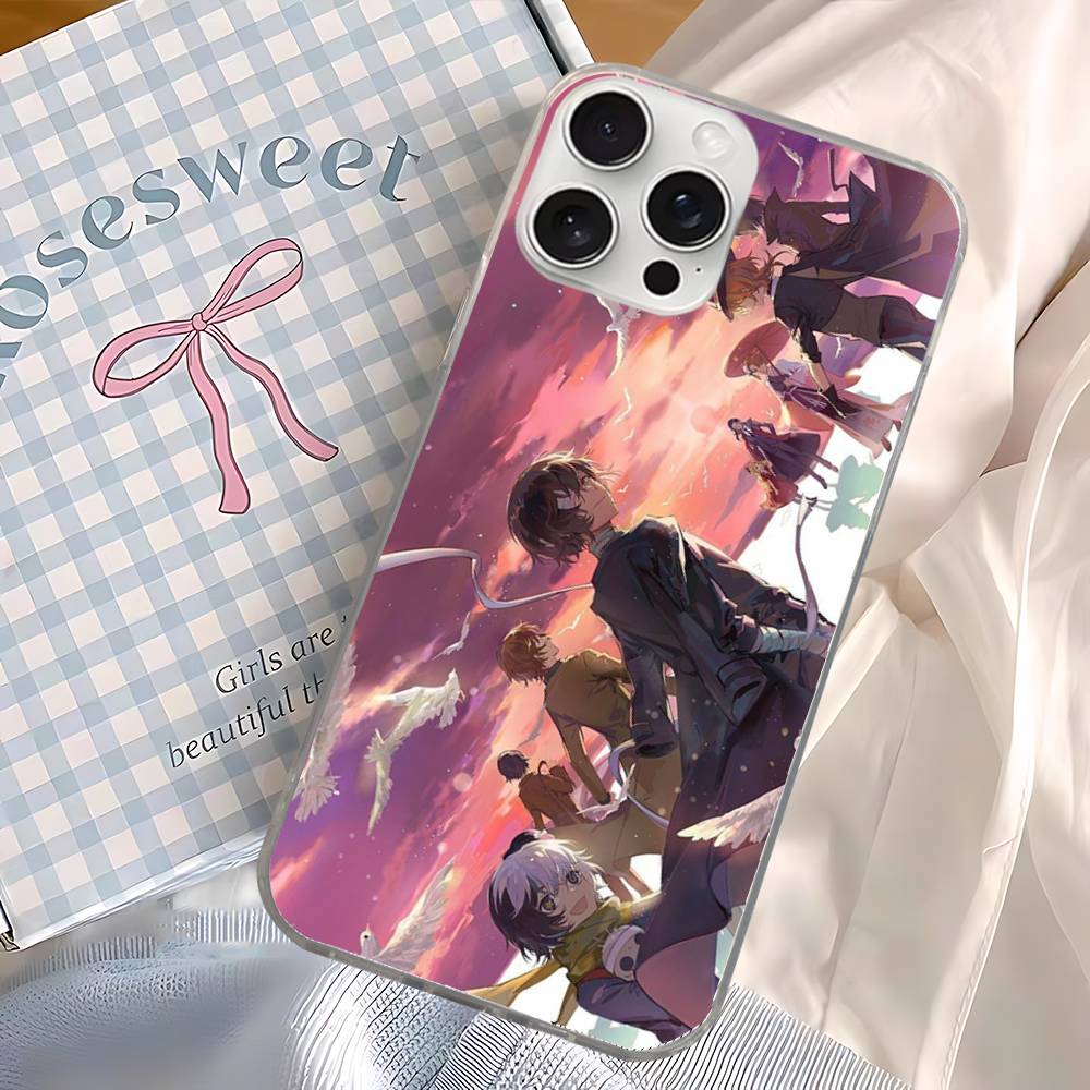 Bungo Stray Dogs Anime Phone Case For iPhone 11 12 13 14 15 16 17 Plus Pro Max Satin Glossy Colorful