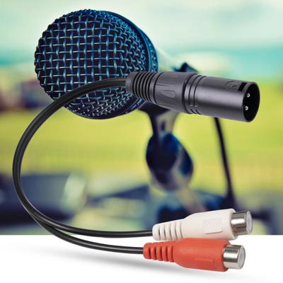 Audio Adapter Cable Plug And Play Stable Transmission Wide Applicable Anti-tensile Pressure Resistant 3pin XLR To 2 RCA Microphone Audio Adapter for