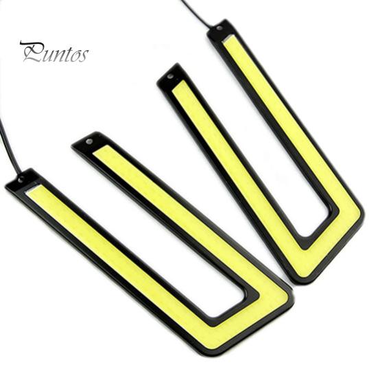 2 szt. Białe światło do jazdy dziennej LED COB 6000K DRL Reflektor w kształcie litery U Lampa przeciwmgielna