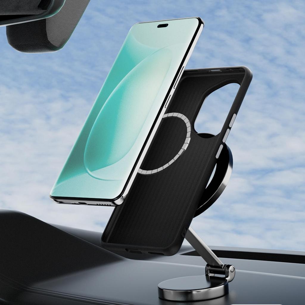 ABEEL For Honor 300 Case PC+TPU+Aluminum Alloy+PU Leather Phone Cover Compatible with MagSafe