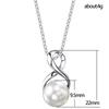 Twisted Infinity Loop Single Round Pearl Pendant Women Classic Cable Chain Clavicle Necklace