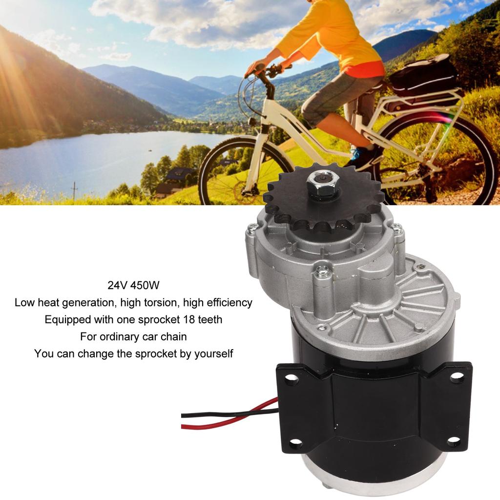 24V 450W Gear Reduction Electric Motor 18 Tooth High Torsion Aluminum Alloy Low Noise Motor for Agricultural Machinery
