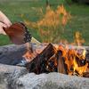 12x30cm Wood Portable Manual Fireplace Blower Hand Fan Outdoor Barbecue Appliance Leather Bellows Duster for Stoves Living Rooms