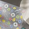 3D Embossed Swimming Ring Nail Stickers - Summer Beach Vibes, Self-Adhesive Cartoon Nail Art Decals, Plastic Nail Decor, Nail Art Accessories